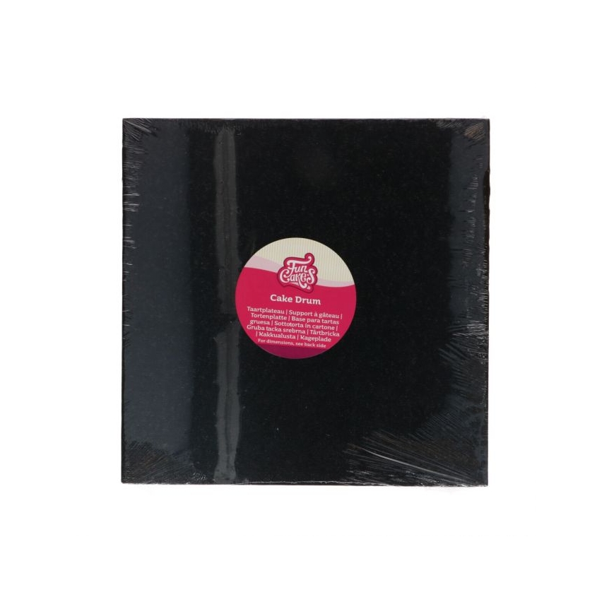 Tortenplatte quadratisch schwarz 30 cm