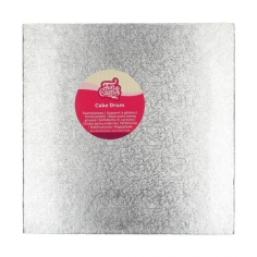 Tortenplatte quadratisch silber 30 cm