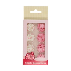 Zuckerdeko - Blümchen weiss und rosa