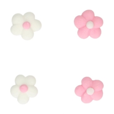 Zuckerdeko - Blümchen weiss und rosa