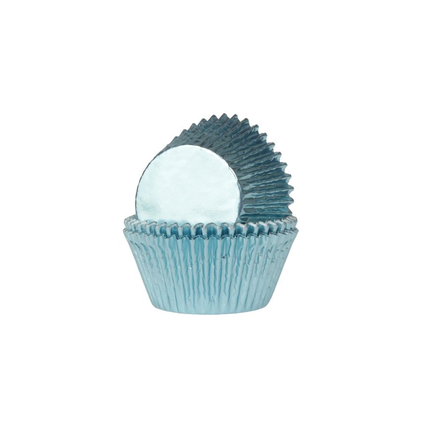 Cupcakeförmchen metallic blau