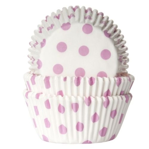 Cupcakeförmchen weiss mit rosa Punkten