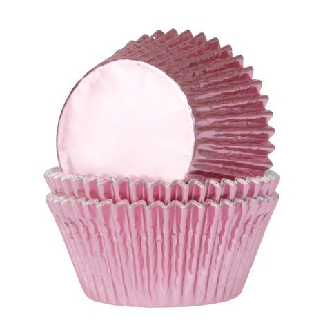 Mini  Cupcakeförmchen metallic rosa