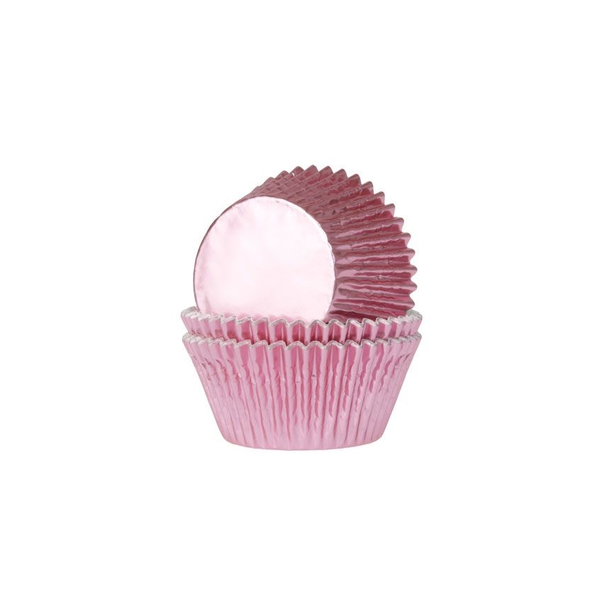 Mini  Cupcakeförmchen metallic rosa