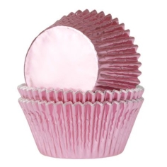 Mini  Cupcakeförmchen metallic rosa