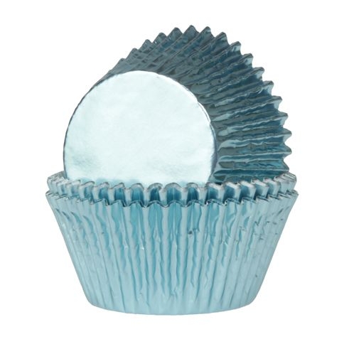 Mini Cupcakeförmchen metallic blau