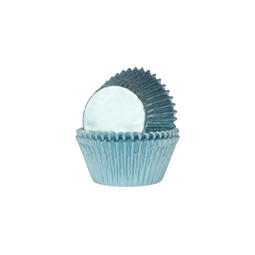Mini Cupcakeförmchen metallic blau