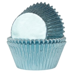 Mini Cupcakeförmchen metallic blau