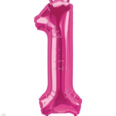 Folienballon Nummer 1, magenta