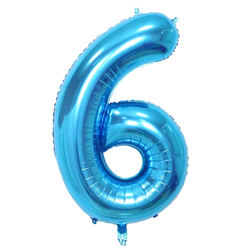 Folienballon Nummer 6