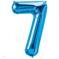 Folienballon Nummer 7, blau