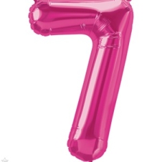 Folienballon Nummer 7, magenta