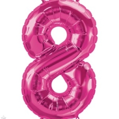 Folienballon Nummer 8, magenta