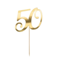 Cake Topper - 50, gold