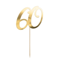 Cake Topper - 60, gold