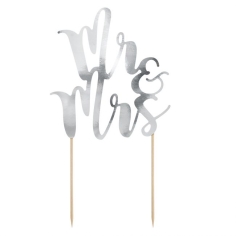 Cake Topper - Mr.&Mrs, silber