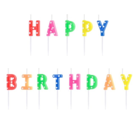 Kerzen Happy Birthday - Polka Dots