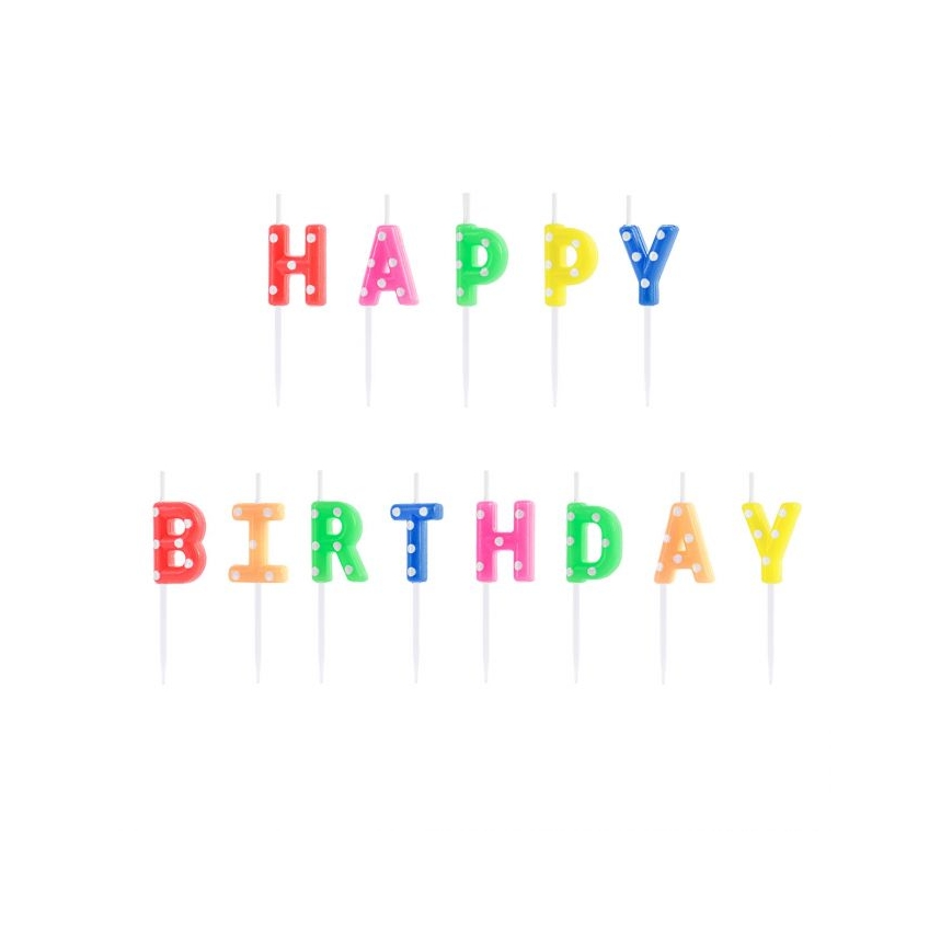 Kerzen Happy Birthday - Polka Dots