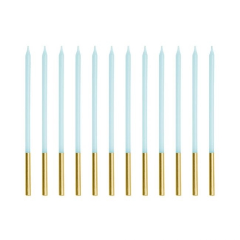 Kerzen hellblau-gold