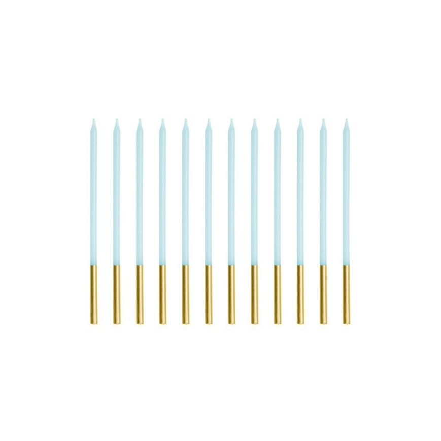 Kerzen hellblau-gold