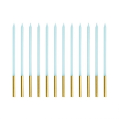 Kerzen hellblau-gold