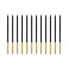 Kerzen schwarz-gold, lang