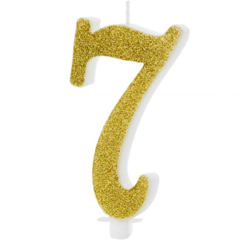 Zahlenkerze gold - 7