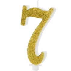Zahlenkerze gold - 7