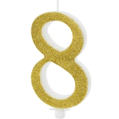 Zahlenkerze gold - 8