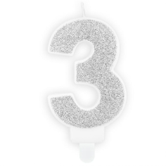 Zahlenkerze silber - 3