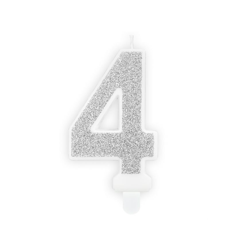Zahlenkerze silber - 4