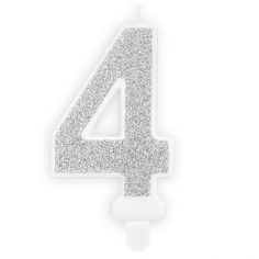 Zahlenkerze silber - 4