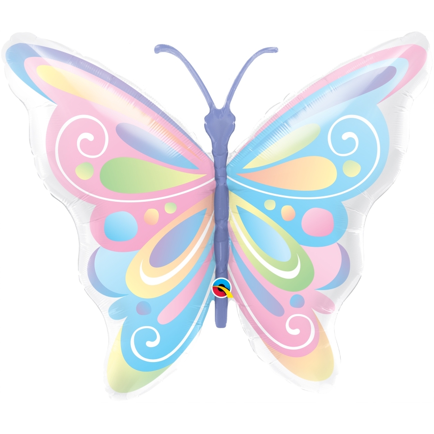 Folienballon Schmetterling (Pastell) extragross