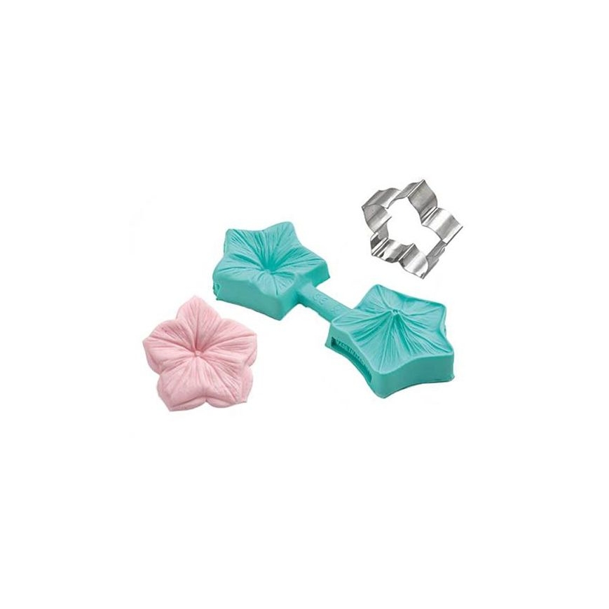 Sugarflex Petunien Ausstecher mit Silikonprägestempel