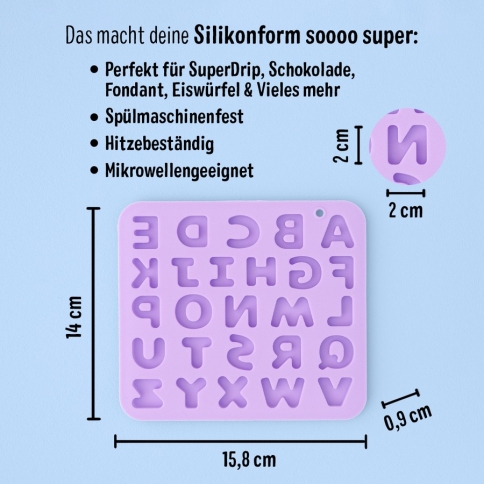 Super Streusel Silikonform Buchstaben
