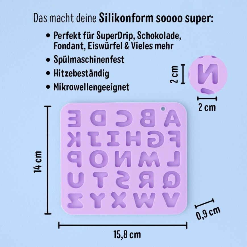 Super Streusel Silikonform Buchstaben