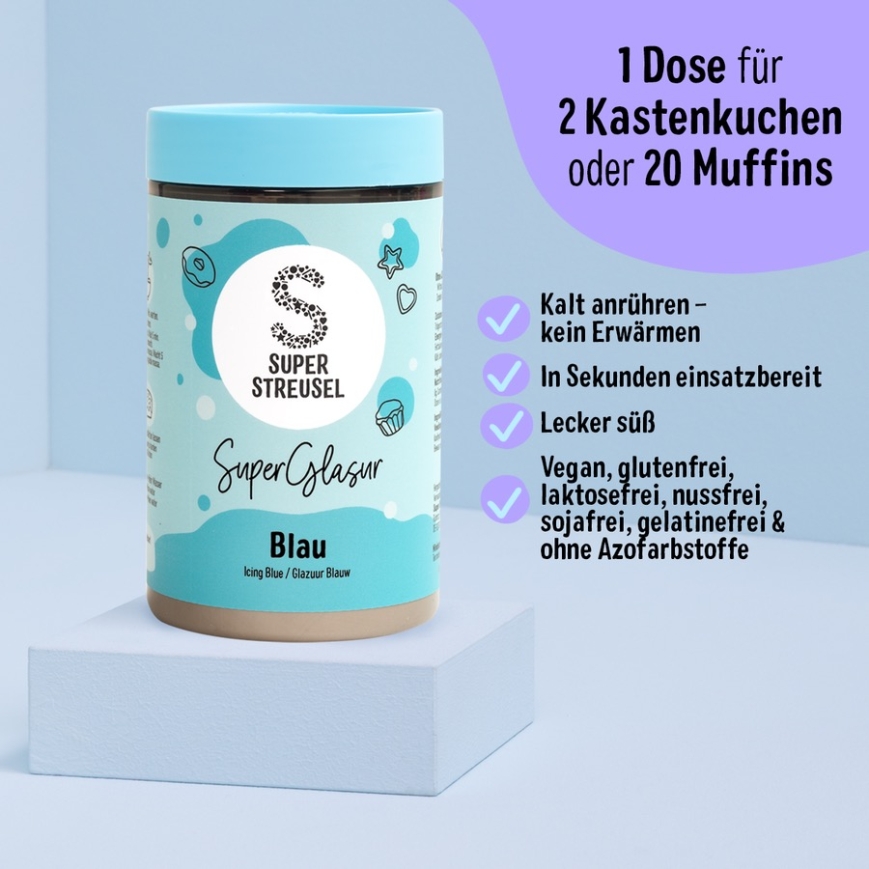 Super Streusel SuperGlasur blau